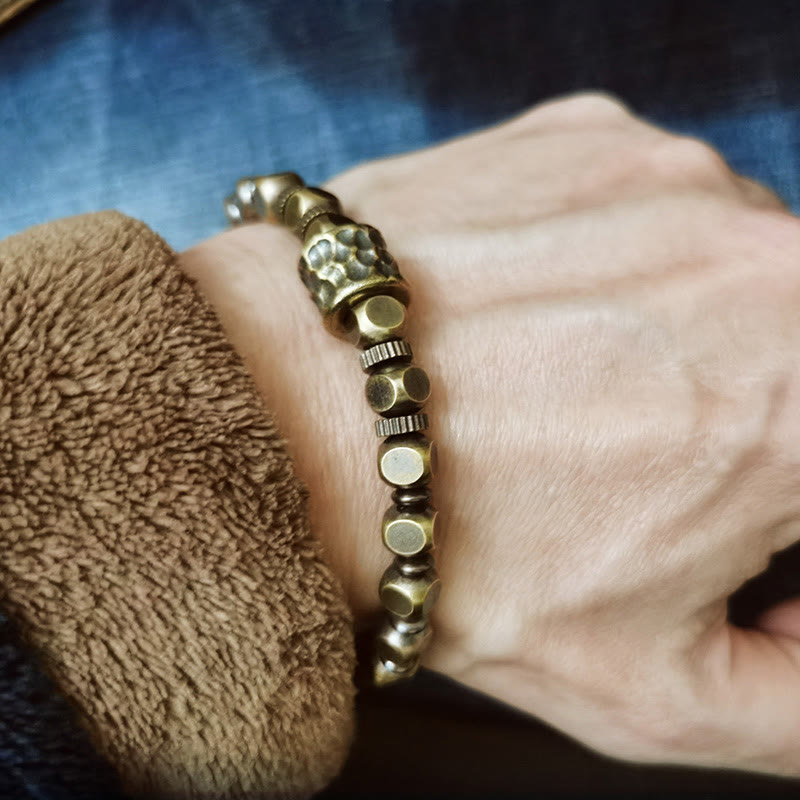 KarmaRipple's Bronze Meteorite Pattern Balance Bracelet p9