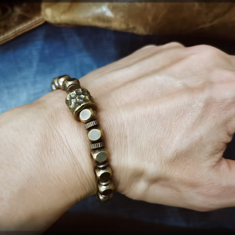 KarmaRipple's Bronze Meteorite Pattern Balance Bracelet p8