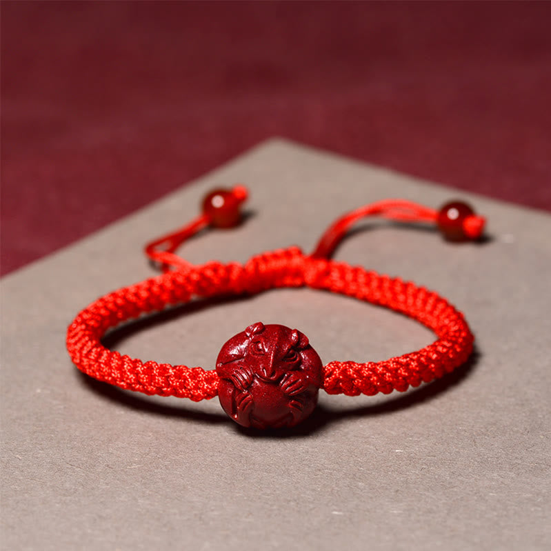 KarmaRipple's Chinese Zodiac Red String Cinnabar Blessing Bracelet p2
