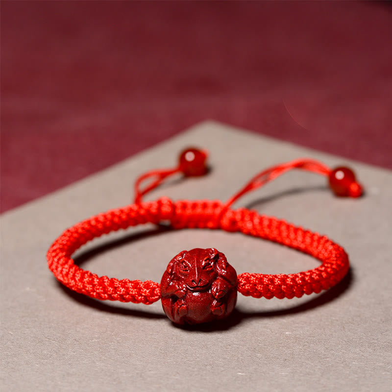 KarmaRipple's Chinese Zodiac Red String Cinnabar Blessing Bracelet p27