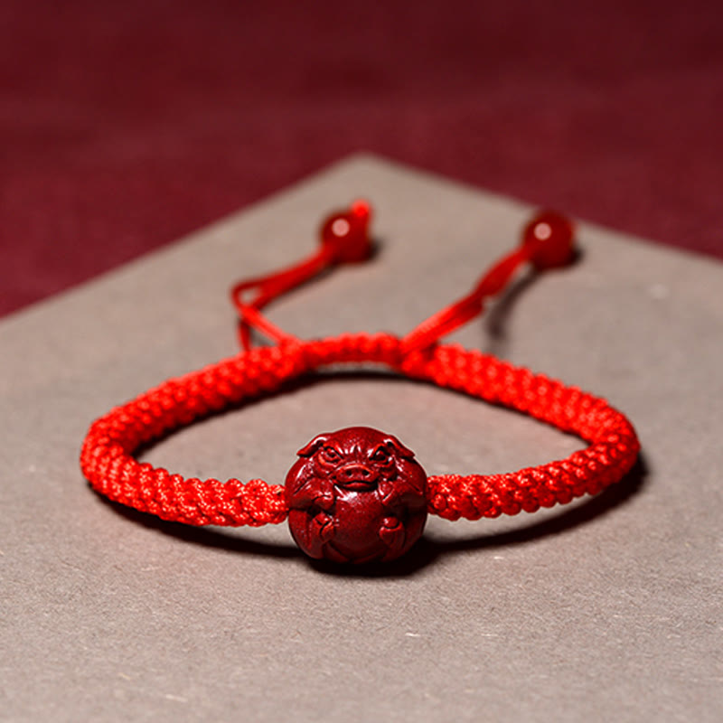 KarmaRipple's Chinese Zodiac Red String Cinnabar Blessing Bracelet p31