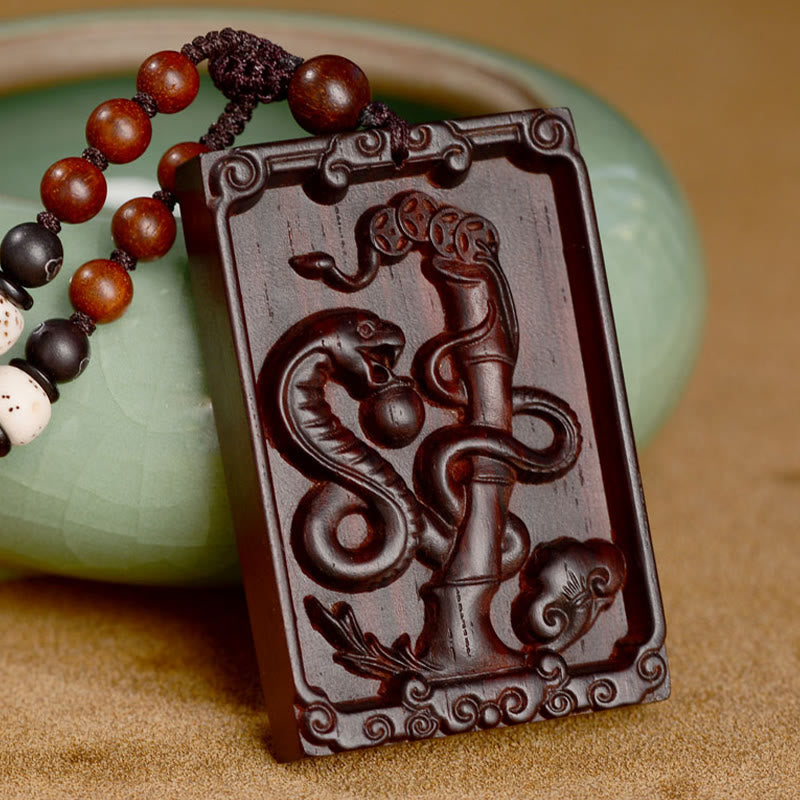 KarmaRipple's Chinese Zodiac Small Leaf Red Sandalwood Calm Pendant Necklace p13