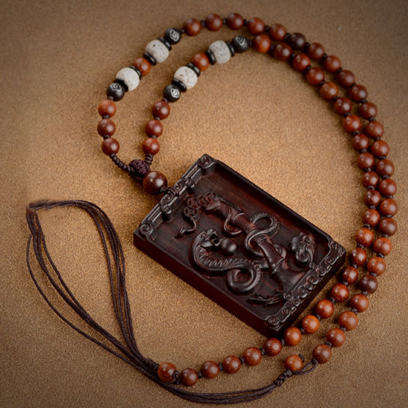KarmaRipple's Chinese Zodiac Small Leaf Red Sandalwood Calm Pendant Necklace p18
