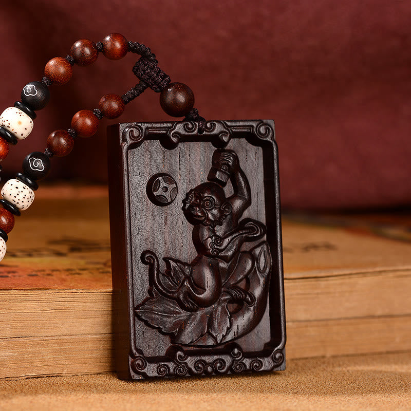 KarmaRipple's Chinese Zodiac Small Leaf Red Sandalwood Calm Pendant Necklace p9