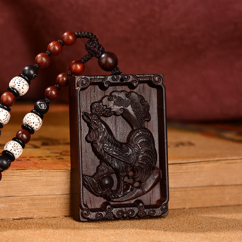 KarmaRipple's Chinese Zodiac Small Leaf Red Sandalwood Calm Pendant Necklace p10