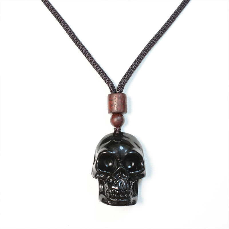 KarmaRipple's Black Obsidian String Skeleton Fulfilment Pendant Necklace p19
