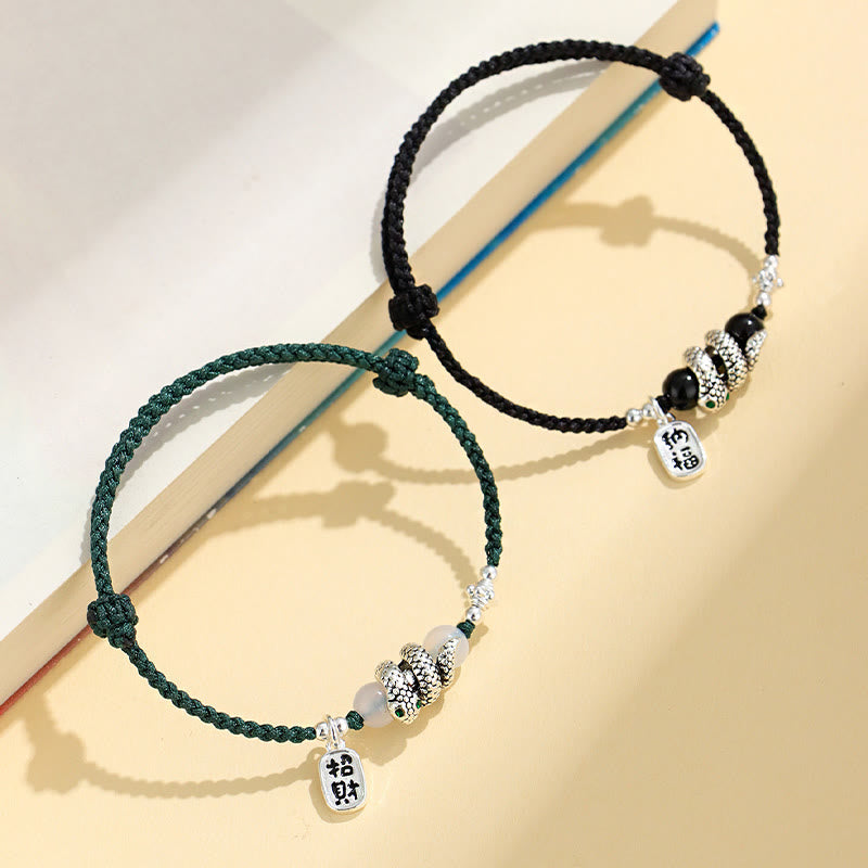 KarmaRipple's Fu Character Agate Year Of The Snake Fortunate Fortune Talisman String Fortune Bracelet p12