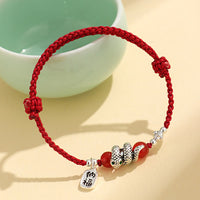 KarmaRipple's Fu Character Agate Year Of The Snake Fortunate Fortune Talisman String Fortune Bracelet