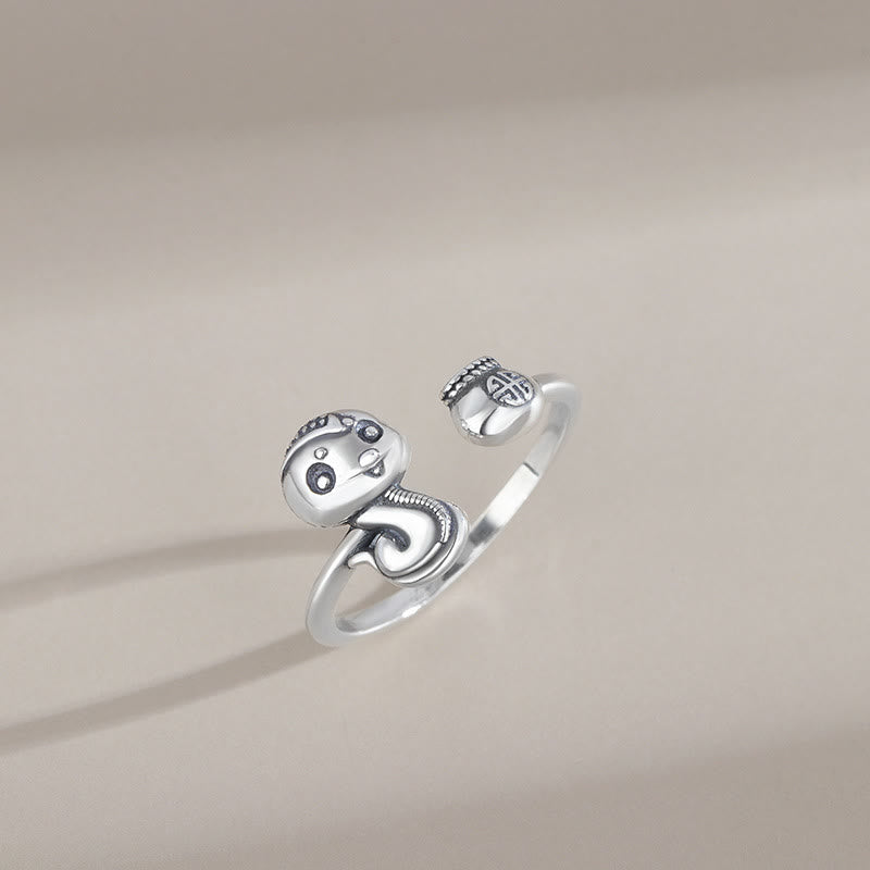 KarmaRipple's 925 Sterling Silver Year Of The Snake Balance Adjustable Ring p3