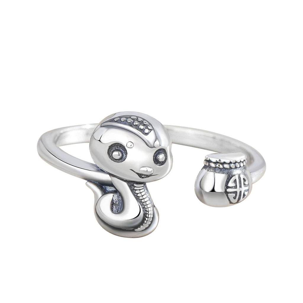 KarmaRipple's 925 Sterling Silver Year Of The Snake Balance Adjustable Ring p4