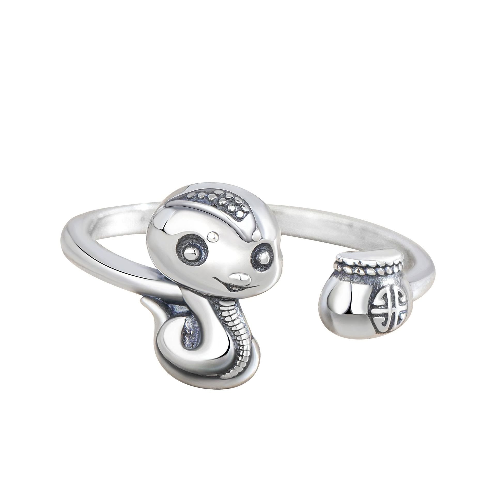 KarmaRipple's 925 Sterling Silver Year Of The Snake Balance Adjustable Ring p4