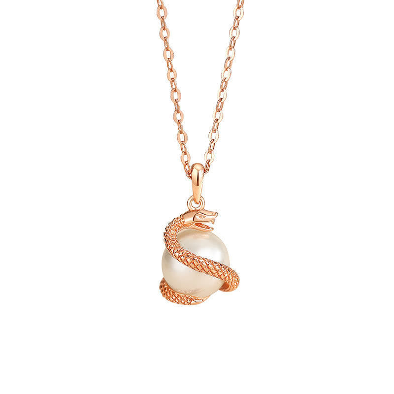 KarmaRipple's 925 Sterling Silver Pearl Year Of The Snake Balance Blessing Pendant Necklace p4