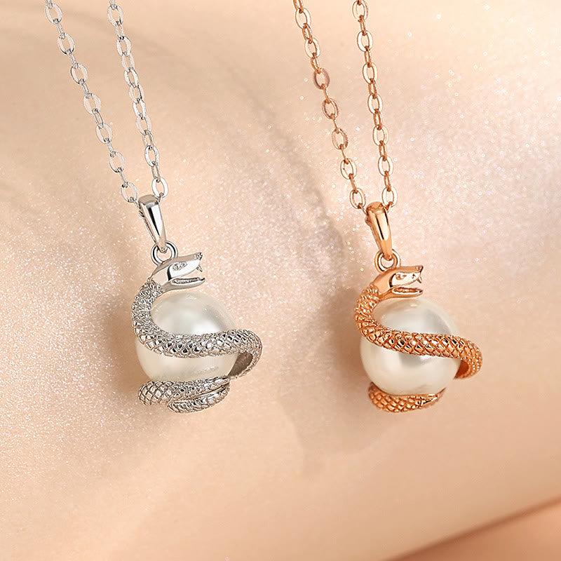 KarmaRipple's 925 Sterling Silver Pearl Year Of The Snake Balance Blessing Pendant Necklace p8