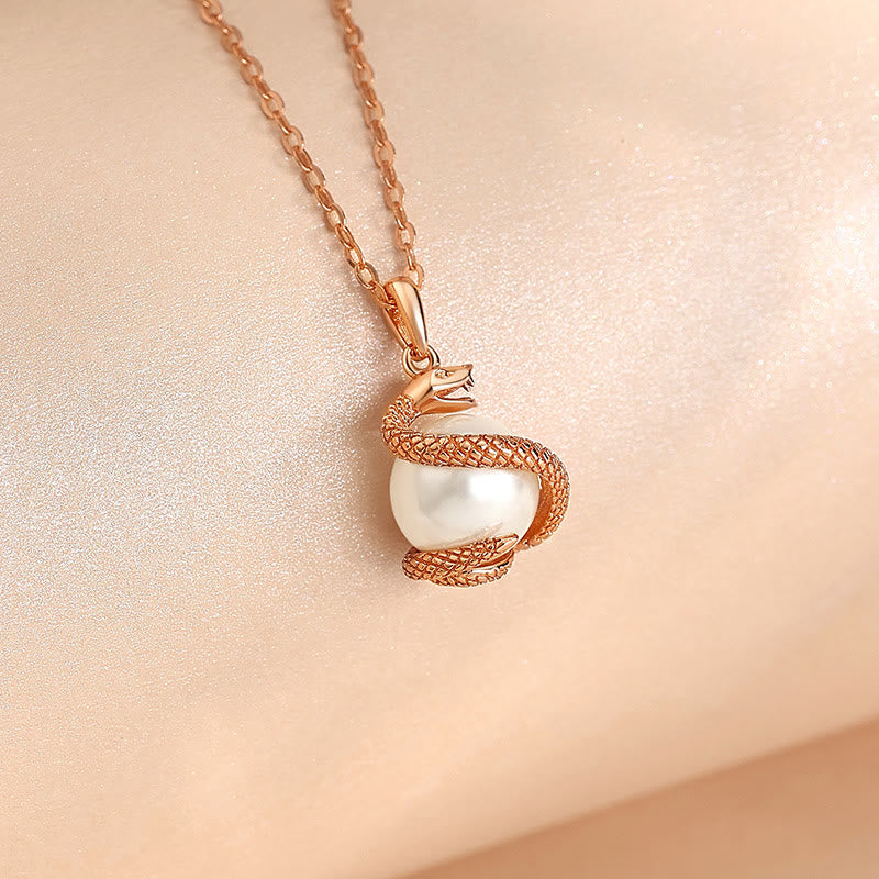 KarmaRipple's 925 Sterling Silver Pearl Year Of The Snake Balance Blessing Pendant Necklace p9