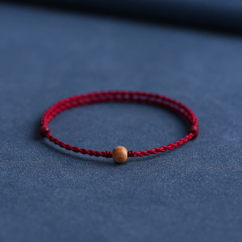 KarmaRipple's Authentic Peach Wood Bead Ward Off Evil Spirits Woven Bracelet p40
