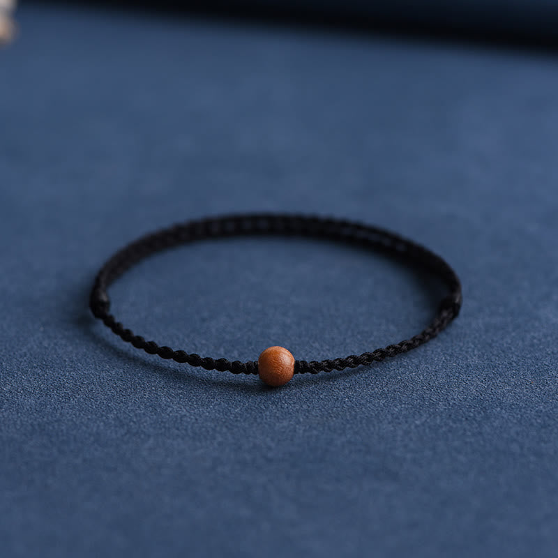 KarmaRipple's Authentic Peach Wood Bead Ward Off Evil Spirits Woven Bracelet p48