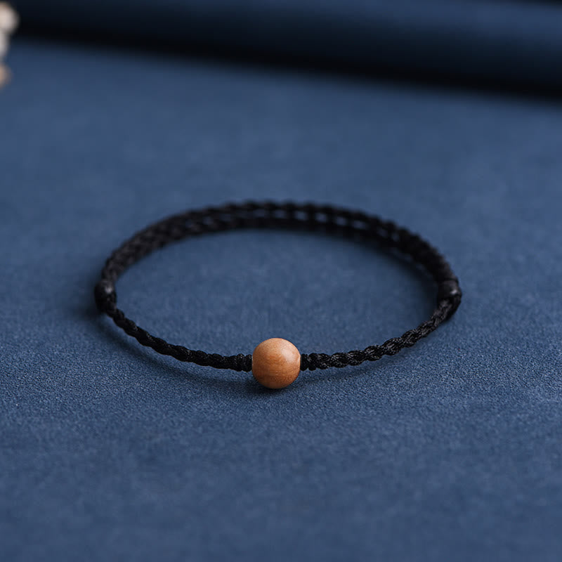 KarmaRipple's Authentic Peach Wood Bead Ward Off Evil Spirits Woven Bracelet p51