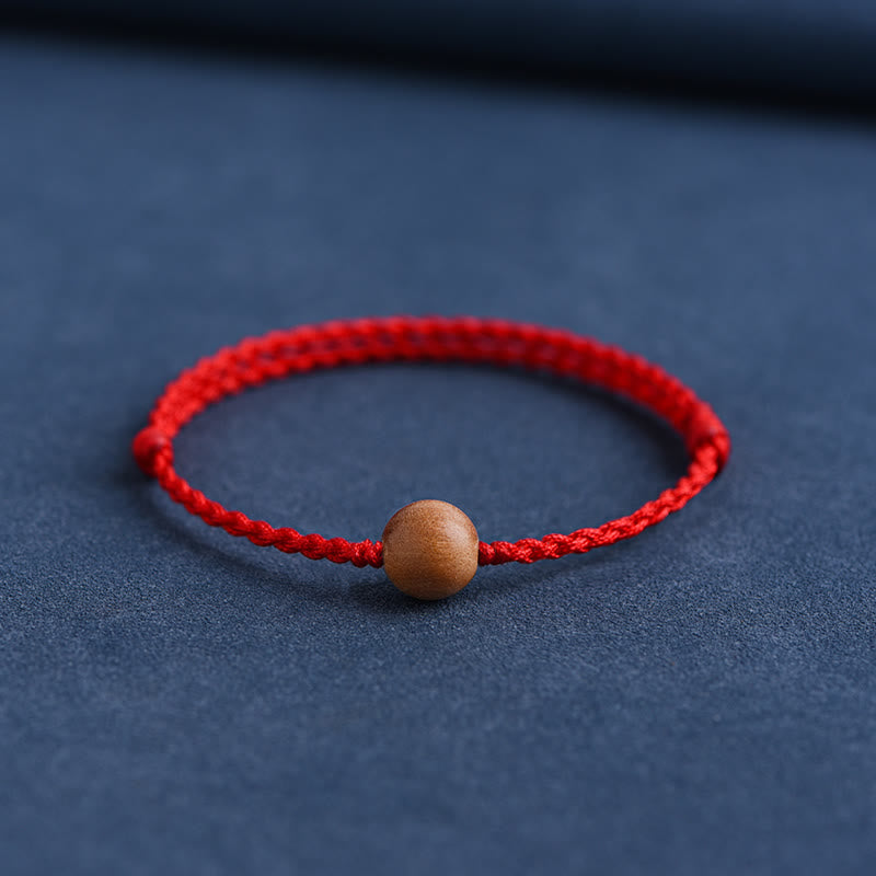 KarmaRipple's Authentic Peach Wood Bead Ward Off Evil Spirits Woven Bracelet p36