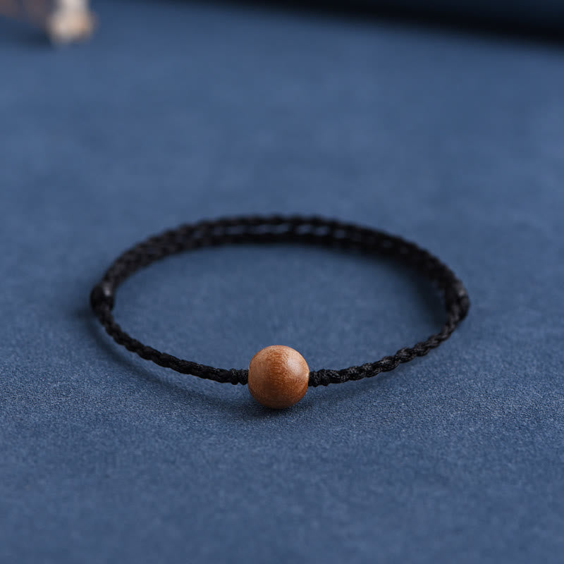 KarmaRipple's Authentic Peach Wood Bead Ward Off Evil Spirits Woven Bracelet p53