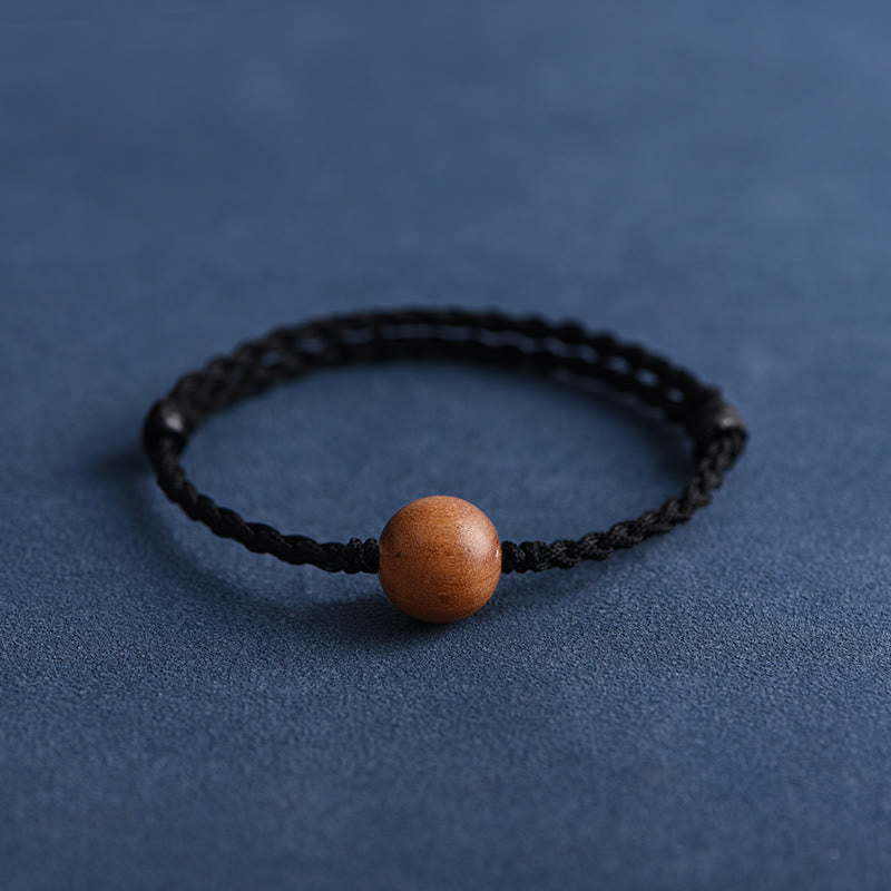 KarmaRipple's Authentic Peach Wood Bead Ward Off Evil Spirits Woven Bracelet p55