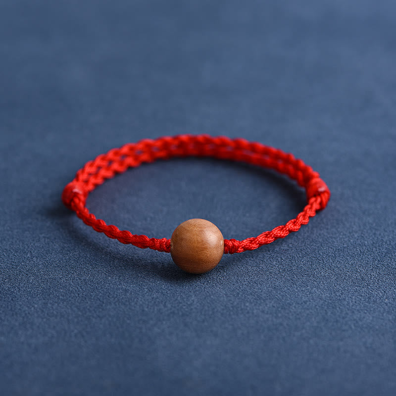 KarmaRipple's Authentic Peach Wood Bead Ward Off Evil Spirits Woven Bracelet p38