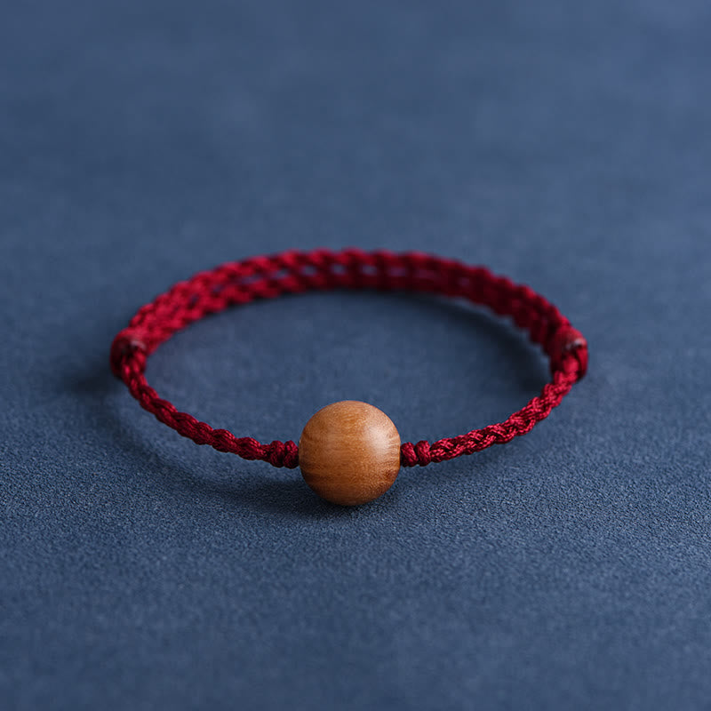 KarmaRipple's Authentic Peach Wood Bead Ward Off Evil Spirits Woven Bracelet p8