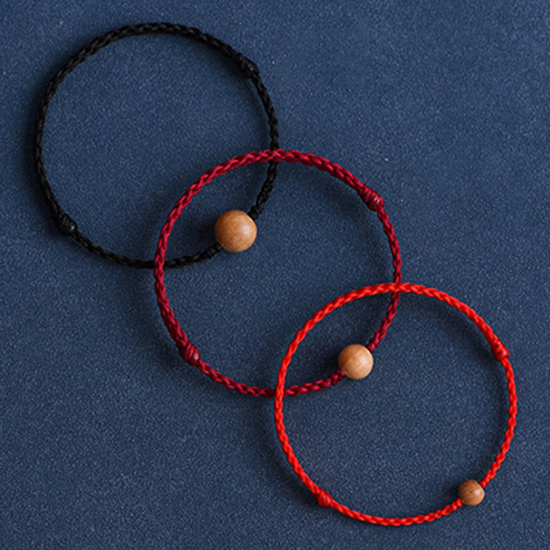 KarmaRipple's Authentic Peach Wood Bead Ward Off Evil Spirits Woven Bracelet p13