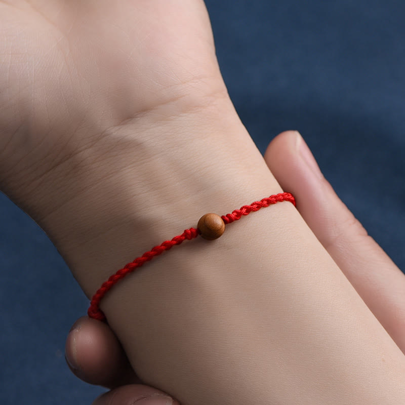 KarmaRipple's Authentic Peach Wood Bead Ward Off Evil Spirits Woven Bracelet p19