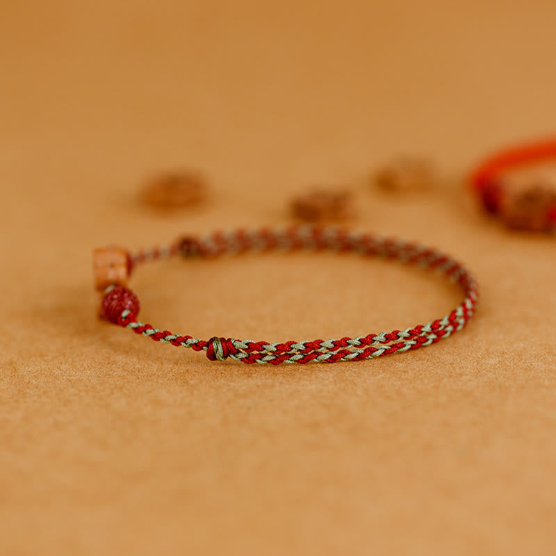 KarmaRipple's Peach Wood Small Peach Blossom Cinnabar Wealth String Bracelet Anklet p14
