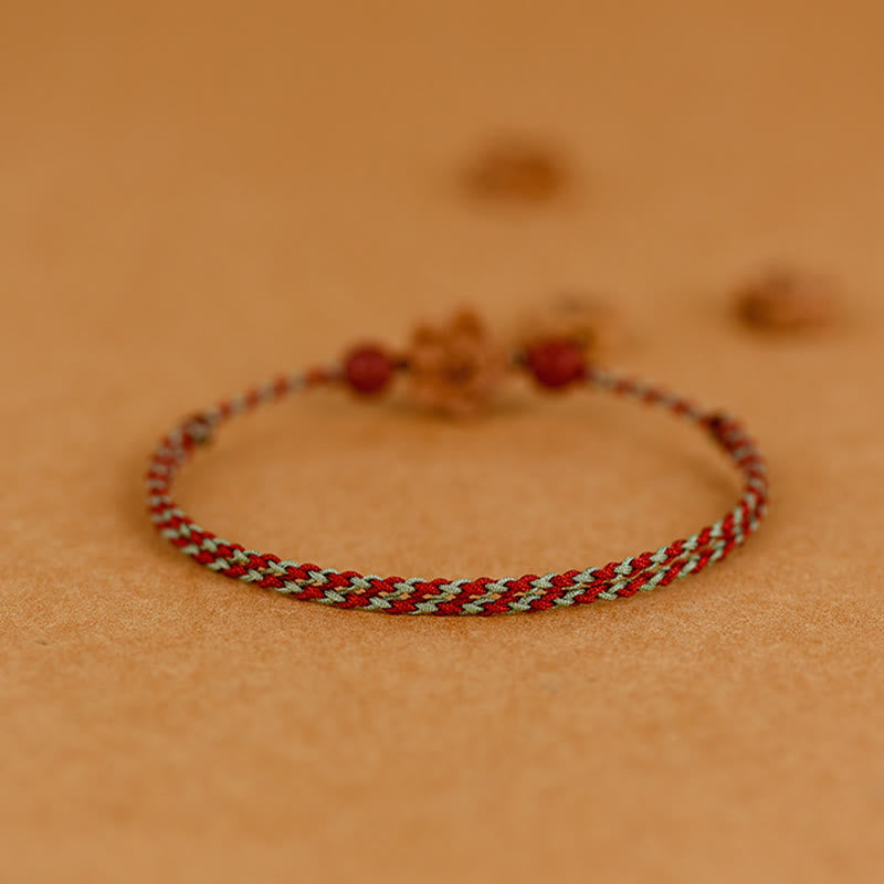 KarmaRipple's Peach Wood Small Peach Blossom Cinnabar Wealth String Bracelet Anklet p16