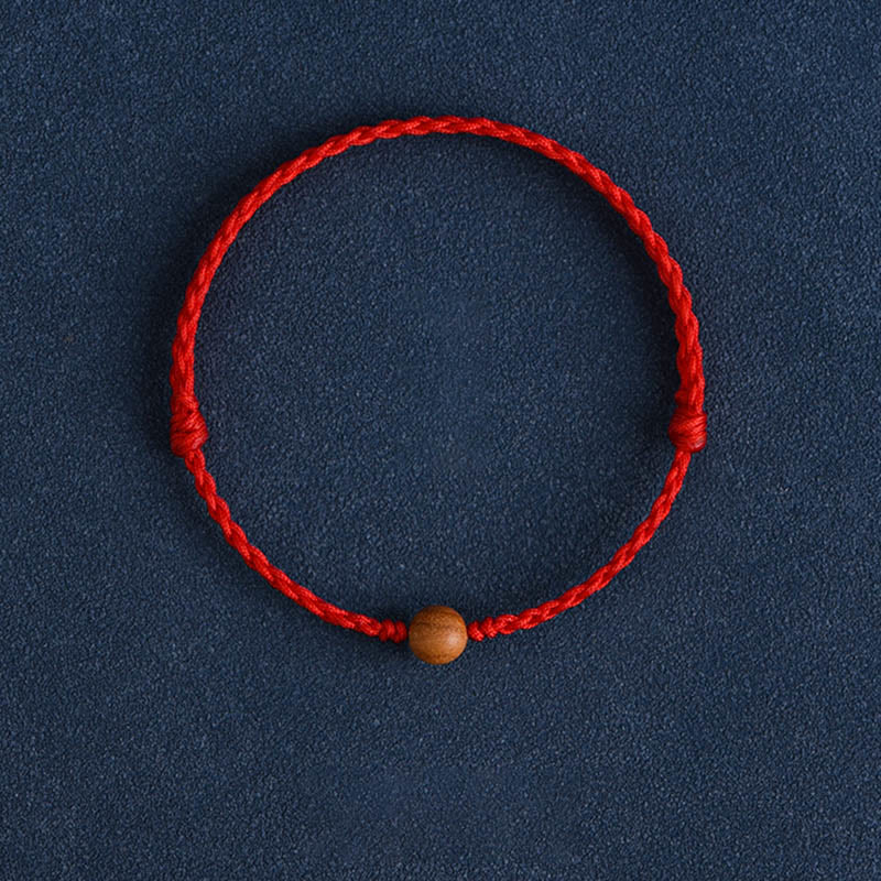 KarmaRipple's Authentic Peach Wood Bead Ward Off Evil Spirits Woven Bracelet p17