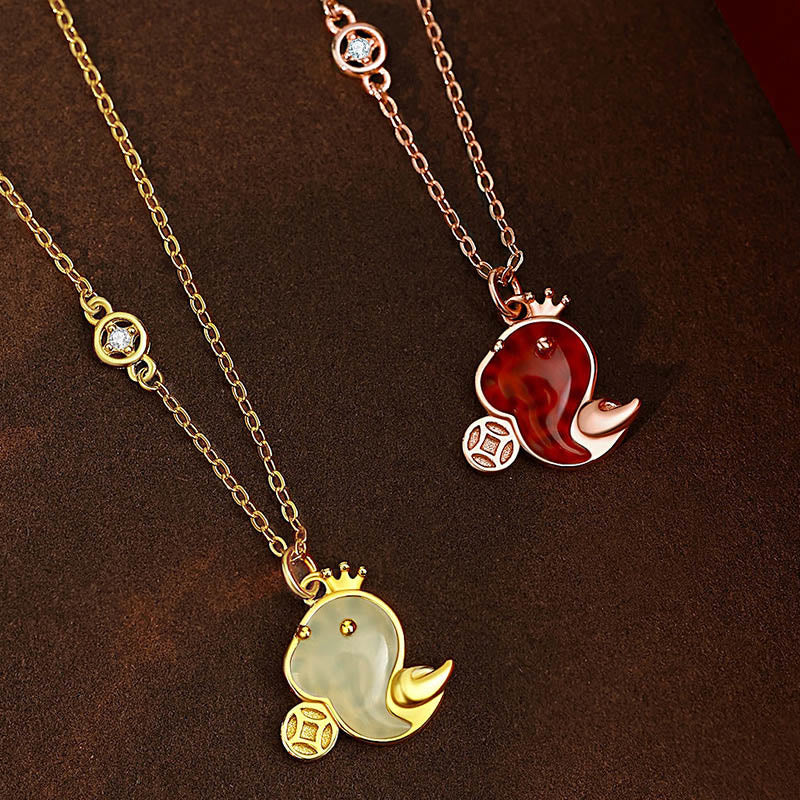 KarmaRipple's 925 Sterling Silver Hetian Jade Red Agate Year Of The Snake Blessing Pendant Necklace p3