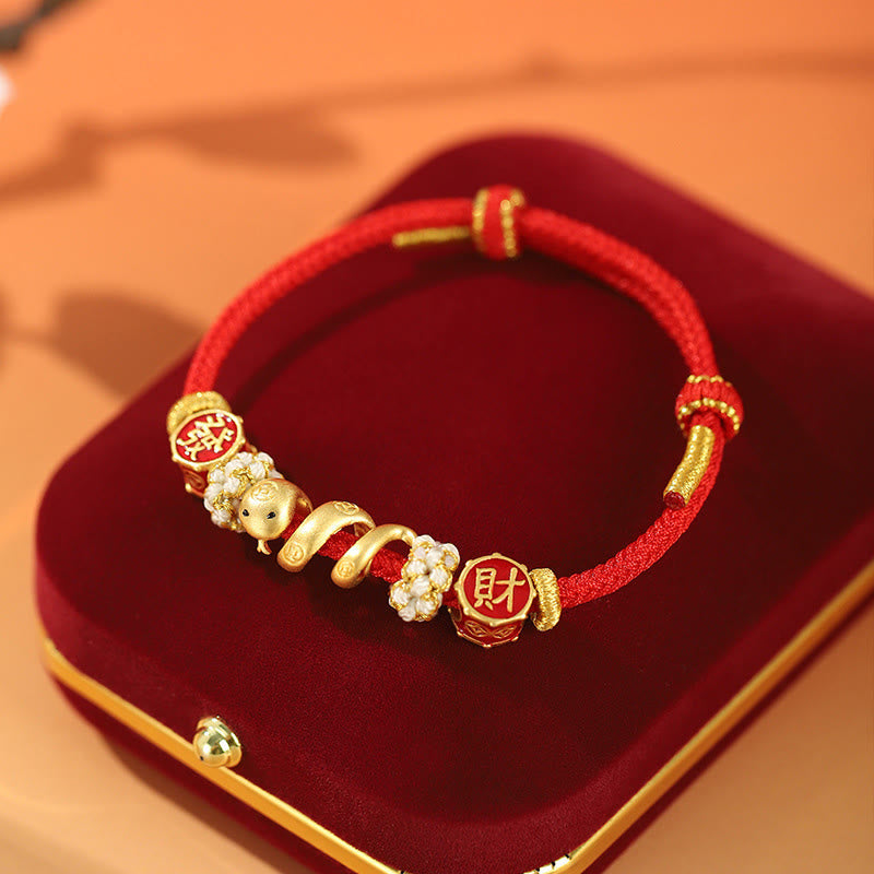 KarmaRipple's 925 Sterling Silver Year Of The Snake Golden Snake Fortune Prosperous Bracelet Pendant Necklace p8
