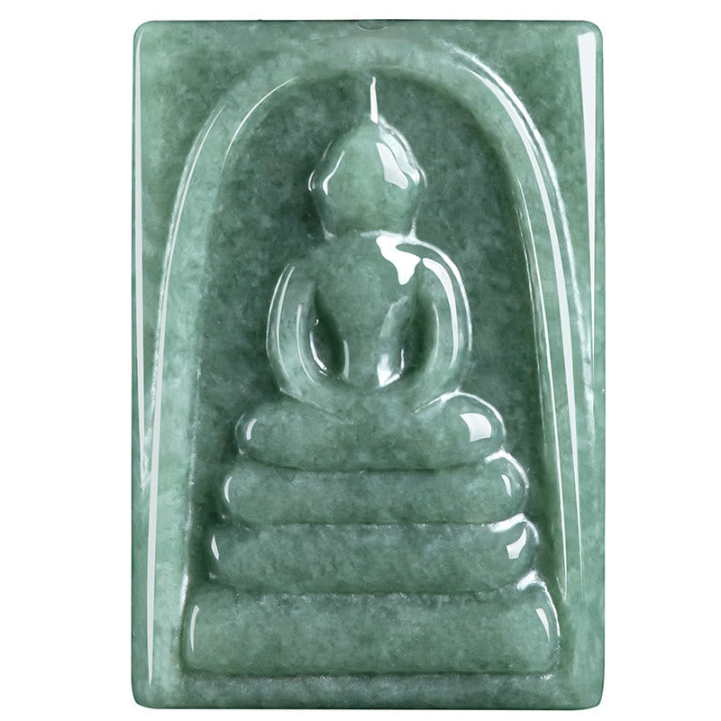 KarmaRipple's Formless Buddha Jade Square Amulet Prosperity String Pendant Necklace p11