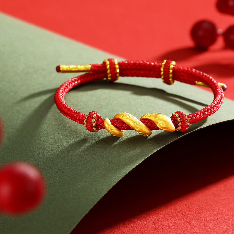 KarmaRipple's 999 Gold Red String Year Of The Snake Protection Bracelet p3