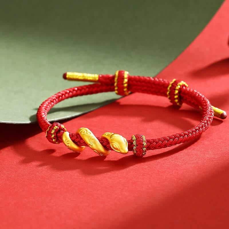 KarmaRipple's 999 Gold Red String Year Of The Snake Protection Bracelet p4