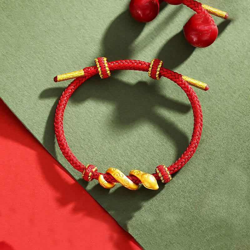 KarmaRipple's 999 Gold Red String Year Of The Snake Protection Bracelet p2