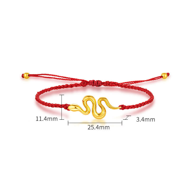 KarmaRipple's 999 Gold Red String Fortunate Beadwork Year Of The Snake Connection Bracelet p5
