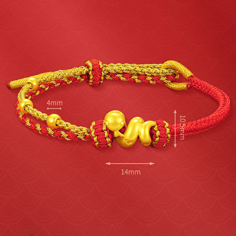 KarmaRipple's 999 Gold Beadwork Red String Year Of The Snake Fortune Bracelet p6