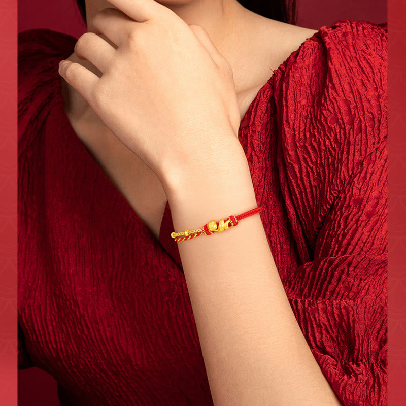 KarmaRipple's 999 Gold Beadwork Red String Year Of The Snake Fortune Bracelet p8