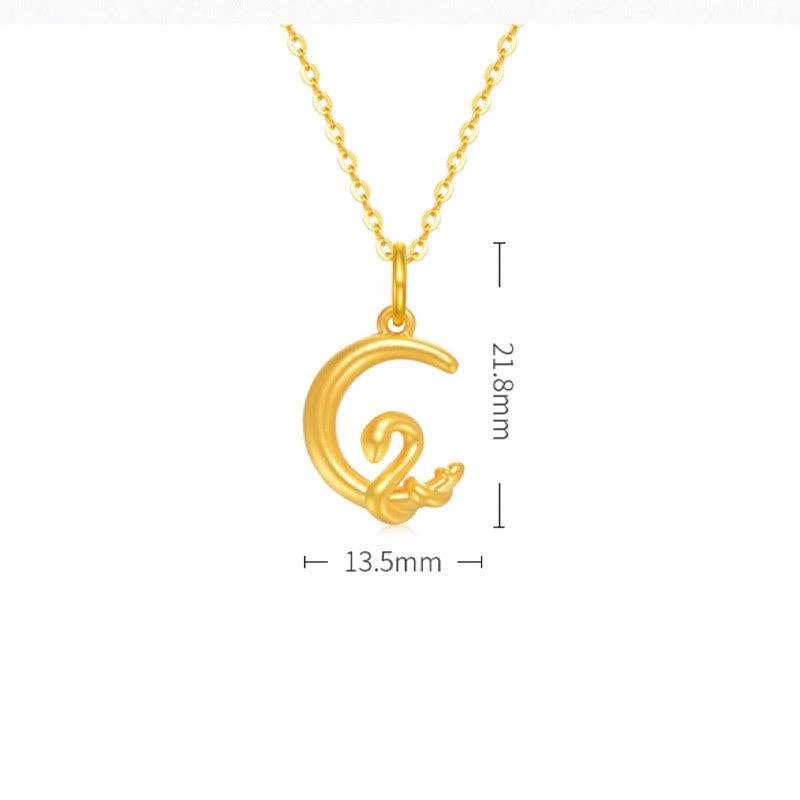 KarmaRipple's 999 Gold Moon Year Of The Snake Fortune Pendant Necklace p6