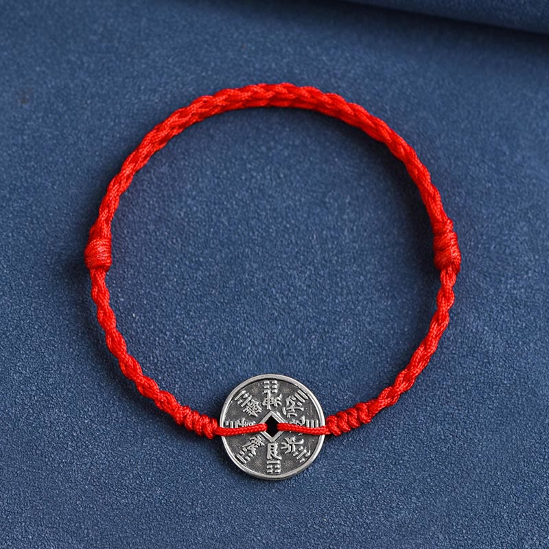 KarmaRipple's 925 Sterling Silver Coin Protection Woven Bracelet Anklet p23