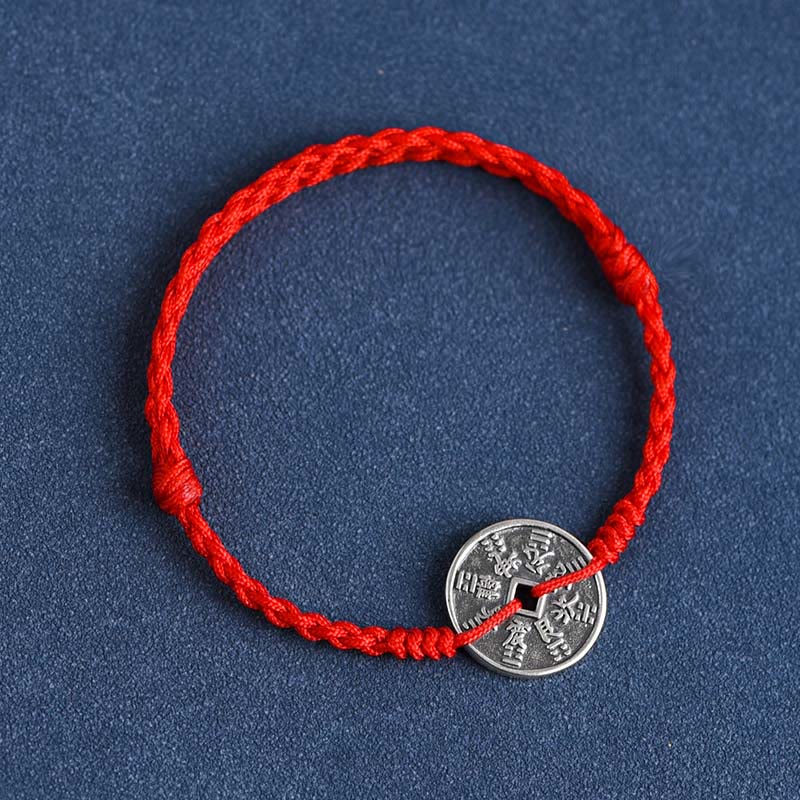 KarmaRipple's 925 Sterling Silver Coin Protection Woven Bracelet Anklet p4