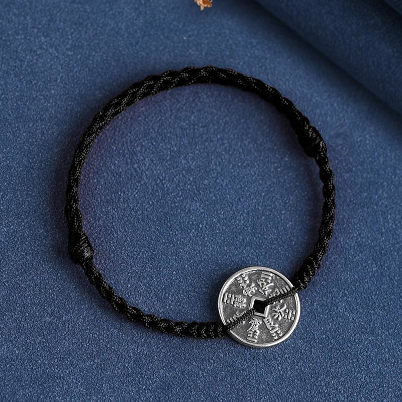 KarmaRipple's 925 Sterling Silver Coin Protection Woven Bracelet Anklet p26