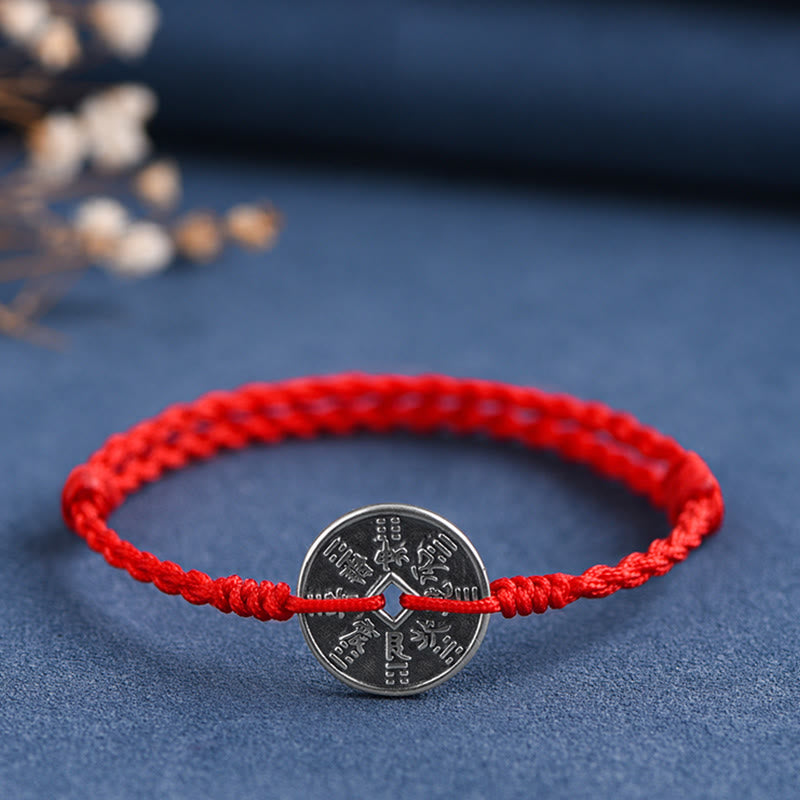 KarmaRipple's 925 Sterling Silver Coin Protection Woven Bracelet Anklet p13