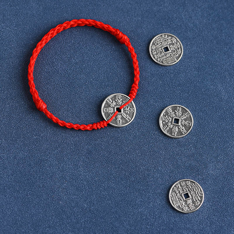 KarmaRipple's 925 Sterling Silver Coin Protection Woven Bracelet Anklet p15