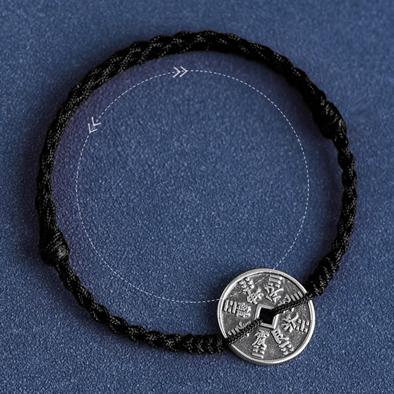 KarmaRipple's 925 Sterling Silver Coin Protection Woven Bracelet Anklet p17