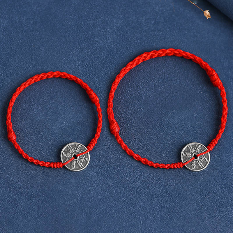 KarmaRipple's 925 Sterling Silver Coin Protection Woven Bracelet Anklet p16