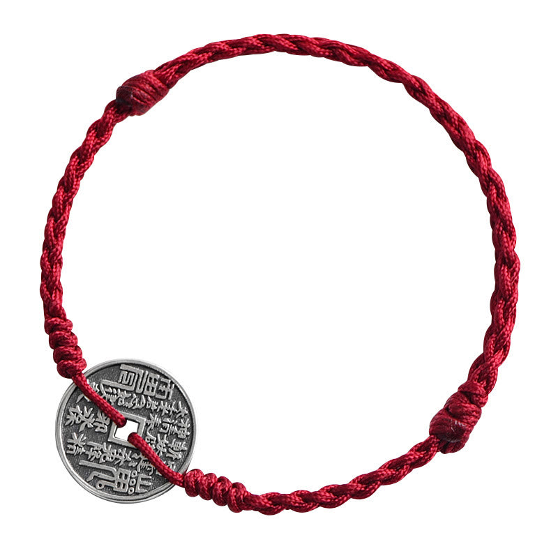 KarmaRipple's 925 Sterling Silver Coin Protection Woven Bracelet Anklet p8