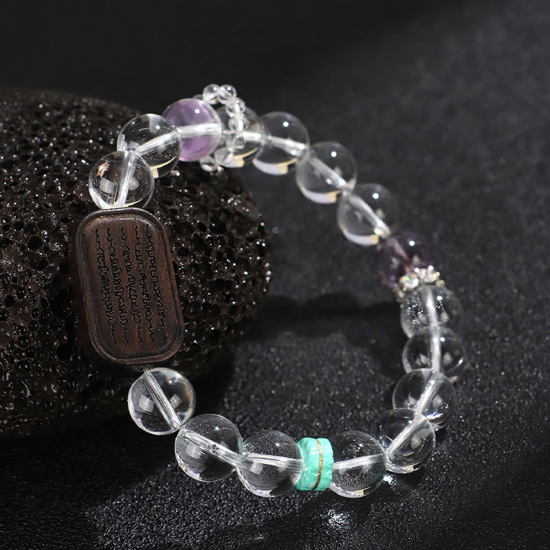 KarmaRipple's Ivory Gemstone Ebony Wood Sak Yant Zashi Lhamo Balancing Bracelet p12